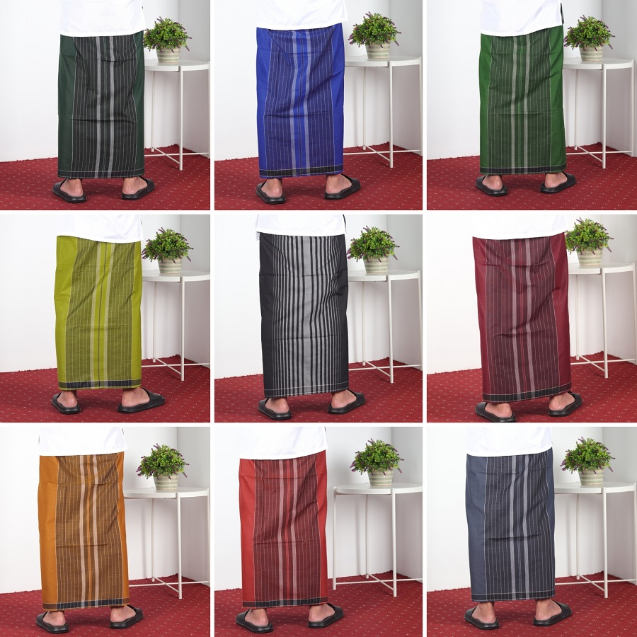 Sarung Polos Pria Dewasa Bahan Premium Lembut Kuat Dan Awet Warna Hitam Biru Navy Hijau Orange Ukuran Jumbo Besar Model Terbaru 2023 Bisa COD Harga Murah
