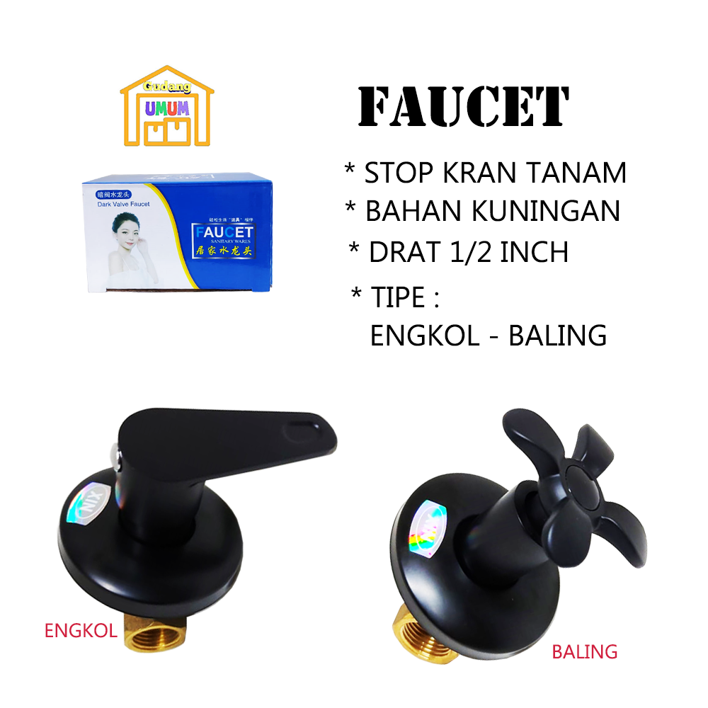 Stop Kran Tanam Cabang Faucet Varian Baling - Engkol Black Series