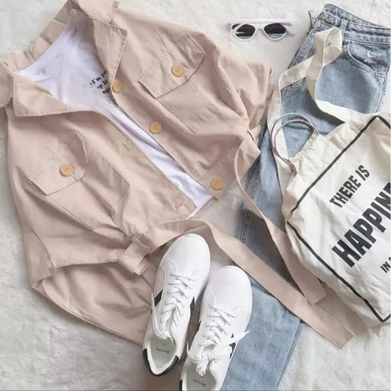 GEUNITE Jaket wanita terbaru kekinian jaket basic remaja