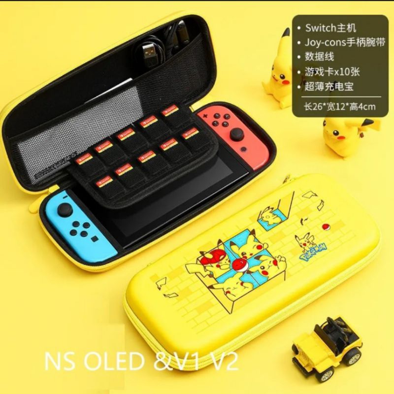 Pouch Nintendo Switch OLED v2 v1 Case Monster Hunter Mario Pikachu Tas