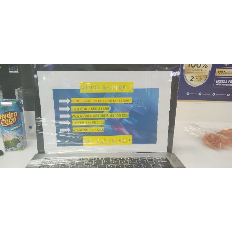 ACER ASPIRE 5 i3 - 1135G7 8GB SSD 512GB MX350 2GB