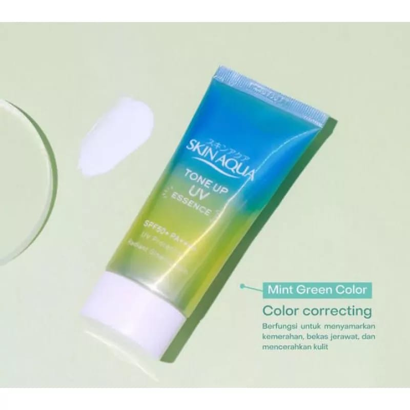 Skin Aqua Tone Up UV Essence Mint Green Sunscreen SPF50