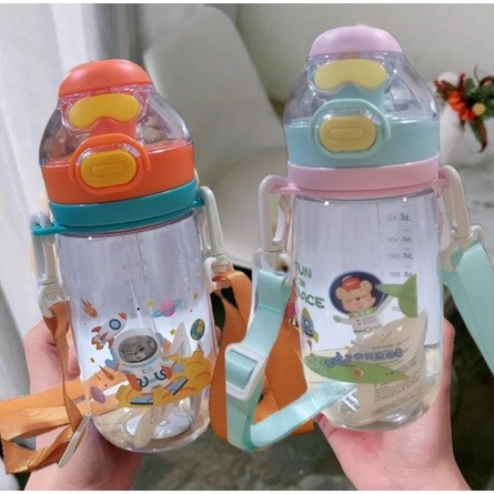 DEOS--BOTOL MINUM WITH TALI KODE 2681 +SEDOTAN/BOTOL MINUM ANAK MOTIF KARAKTER ASTRONOUT