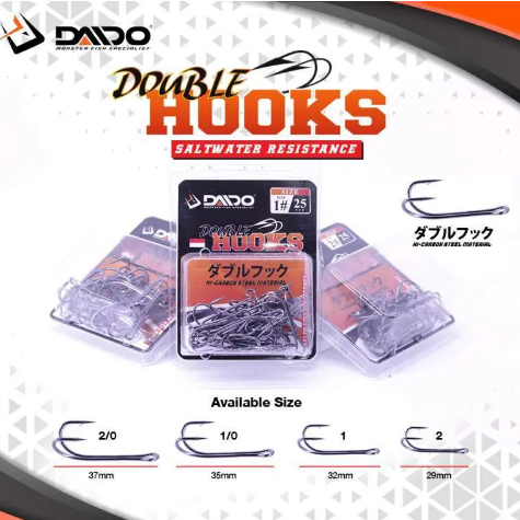 Mata Kail Pancing Double Hook Daido isi 25 pcs