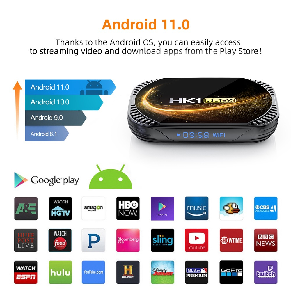 HK1 RBOX X4S - Android 11 Smart Android TV Box 8K - RAM 4GB ROM 64GB