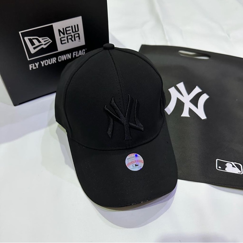 Topi Baseball Unisex Cap Bordir Newyork Casual Hat Fullblack Fullset