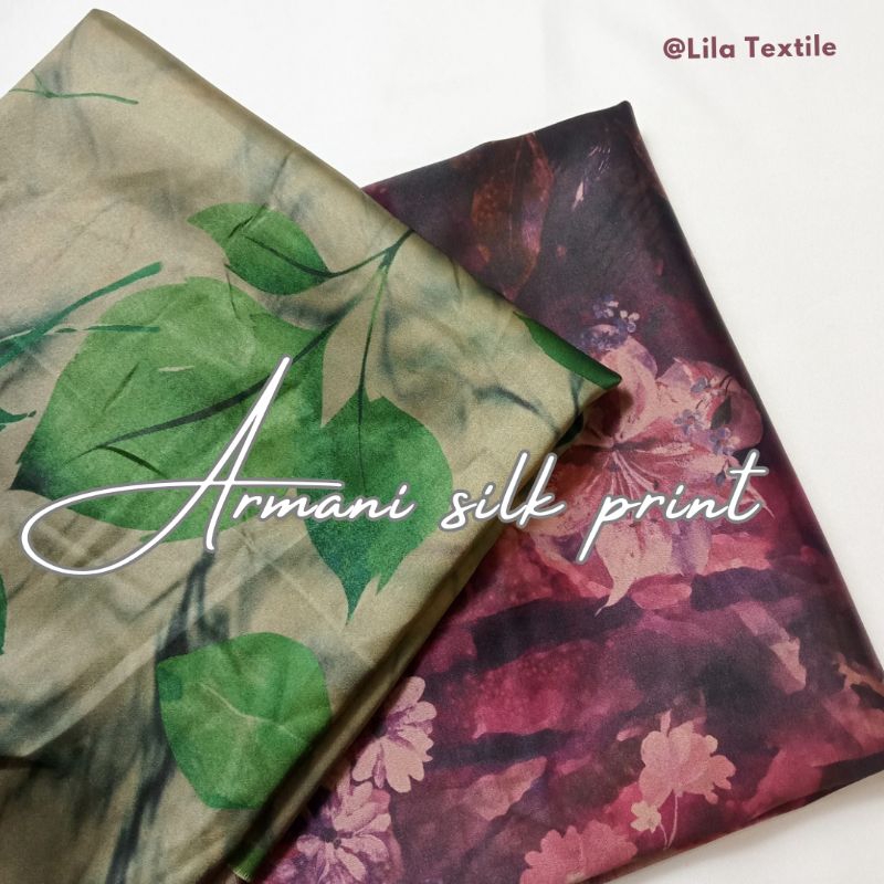 KAIN ARMAN-I SILK PRINT BROWN  (HARGA PER 0,5 METER)
