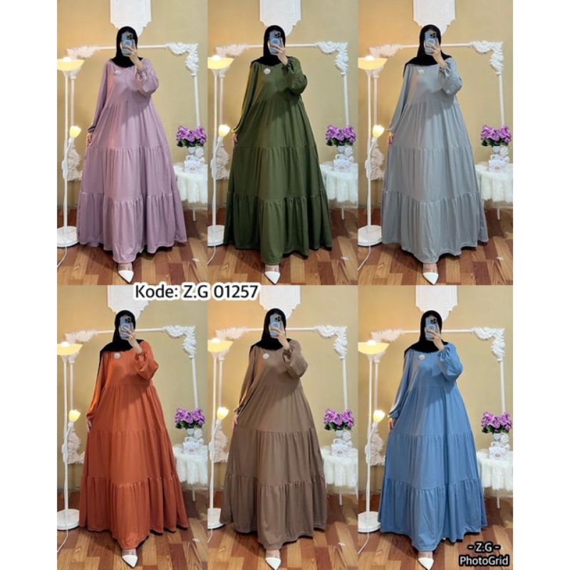 gamis susun jumbo polos ld 120