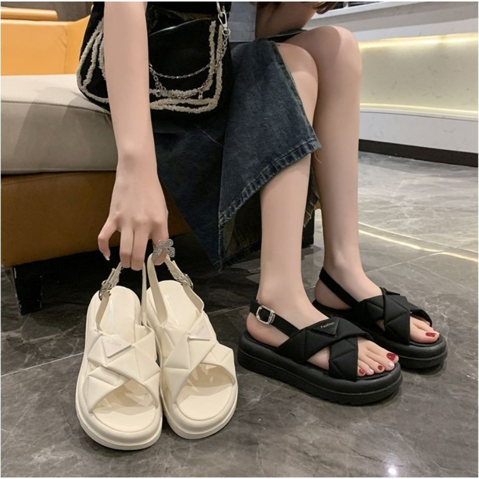 [COZY] Nova Sandal Wedges Tali Fashion Wanita Import