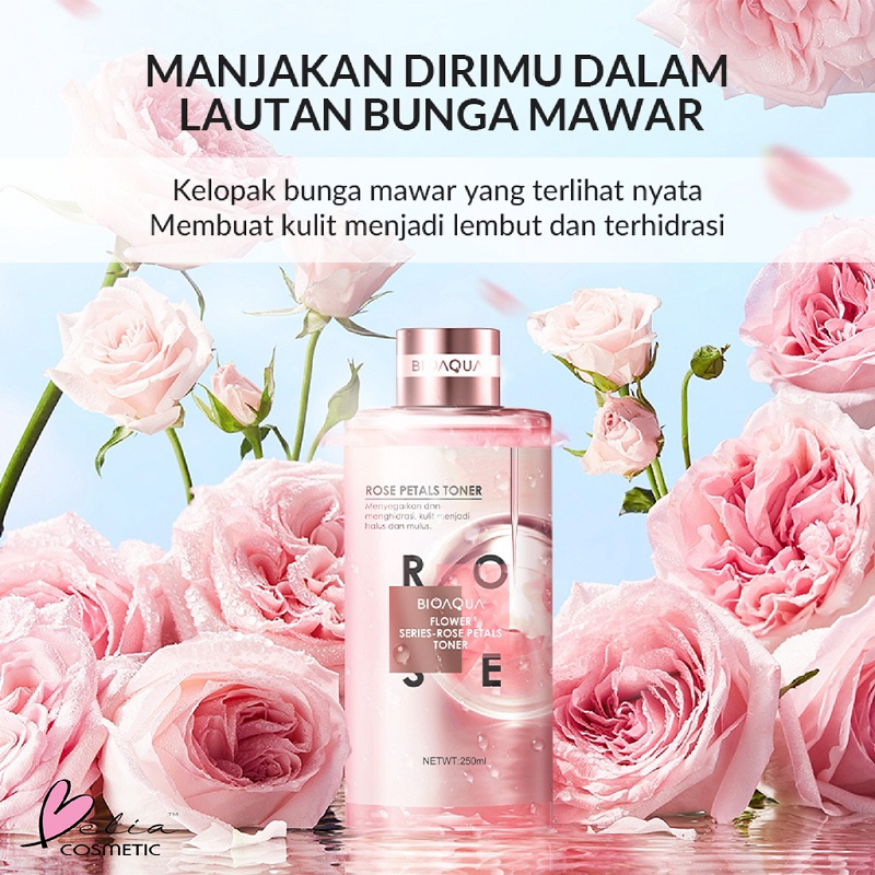 BIOAQUA Flower Series Rose Petals : Toner 250ml | Rose Petal Mask 120g | Eye Mask 140g/80pcs