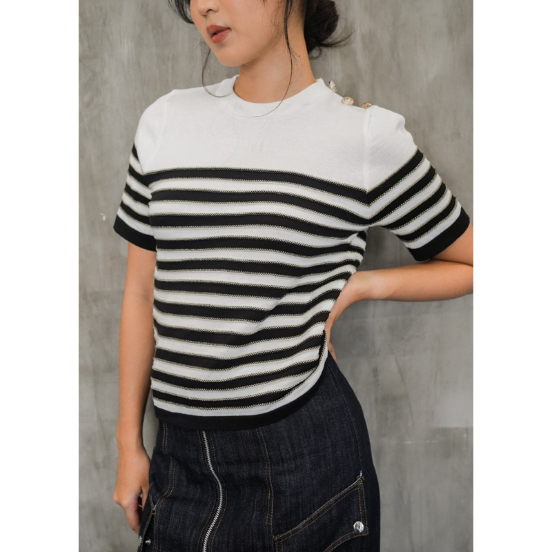 KOOZEE - JADE STRIPE KNIT TOP - BAJU STRIPE