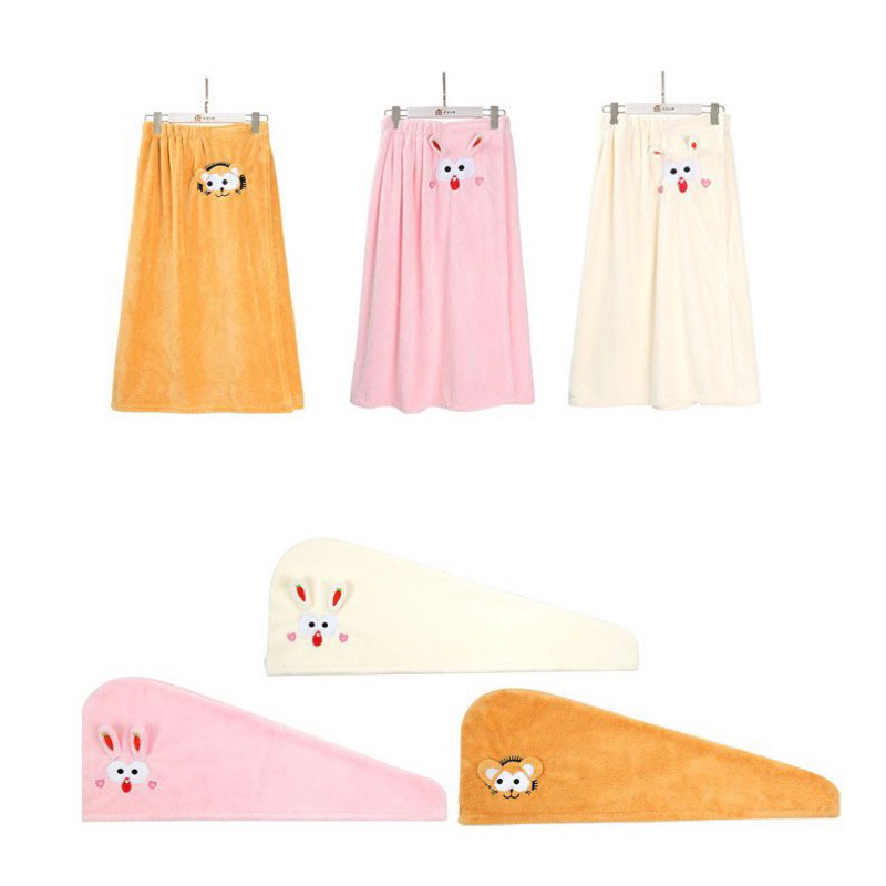 HANDUK KIMONO BANDO BANDANA DAN HANDUK KERAMAS SET 3 IN 1 / HANDUK MANDI DRESS SET MICROFIBER JRW0167