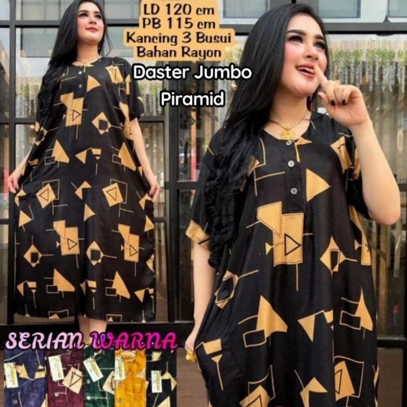 Daster jumbo Polka kancing depan busui murah adem grosir pekalongan LD 120