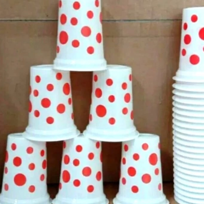 

gelas plastik cup bola polkadot