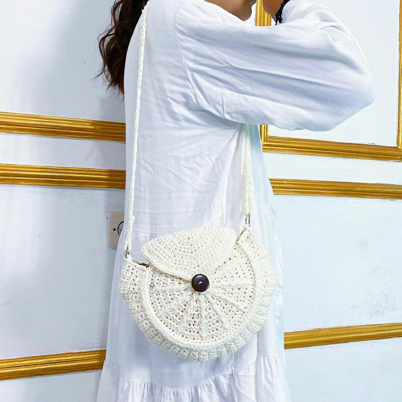 NAFF.ID-&quot;Keysha&quot; Tas Bulat Handmade / Tas Selempang Rajut