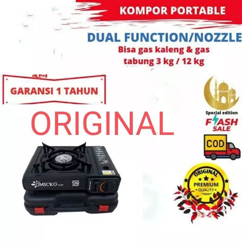 NIKO  KOMPOR KEMPING NK 268 2in1 Gas  Portable + koper