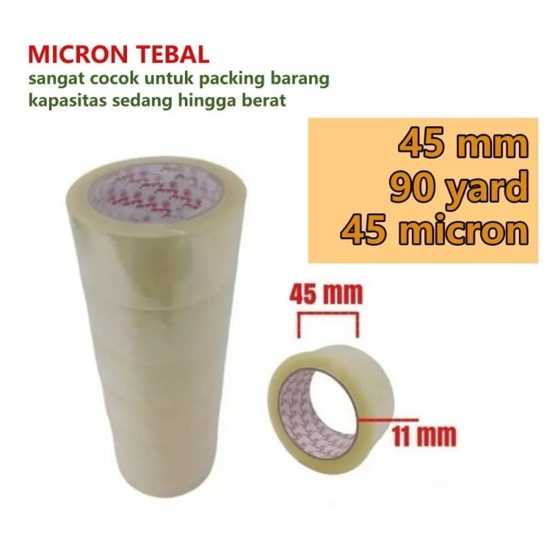 BISA INSTAN - KWALITAS SUPER TOP LAKBAN BENING 45mm x 90 YARD