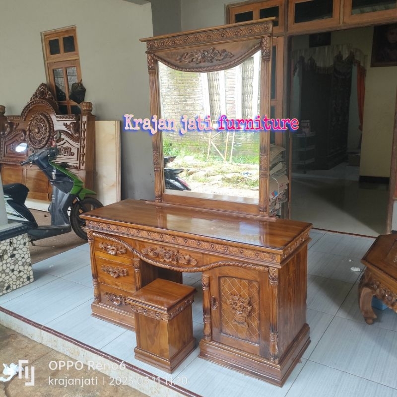 meja rias jati tambang