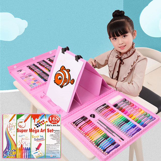 Crayon Anak Pengasah 208 Pcs Set Alat Menggambar Melukis Anak Anak Crayon Cat Air Pensil