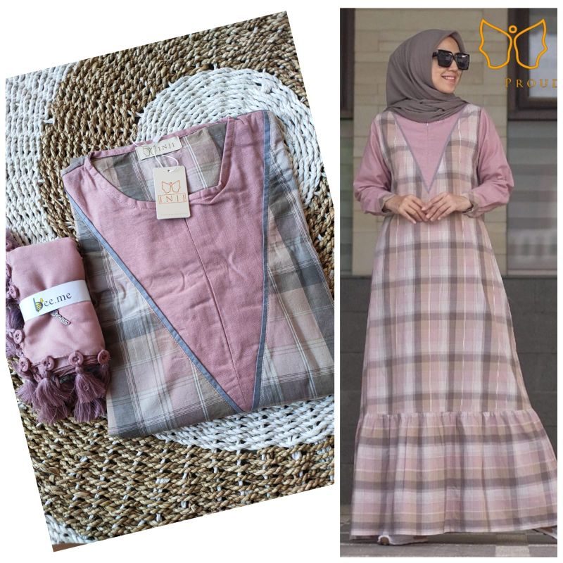 (COD) Mikuniku shaqila dress | Dress mikuniku terbaru | Dress inji | dress triset terbaru | gamis in