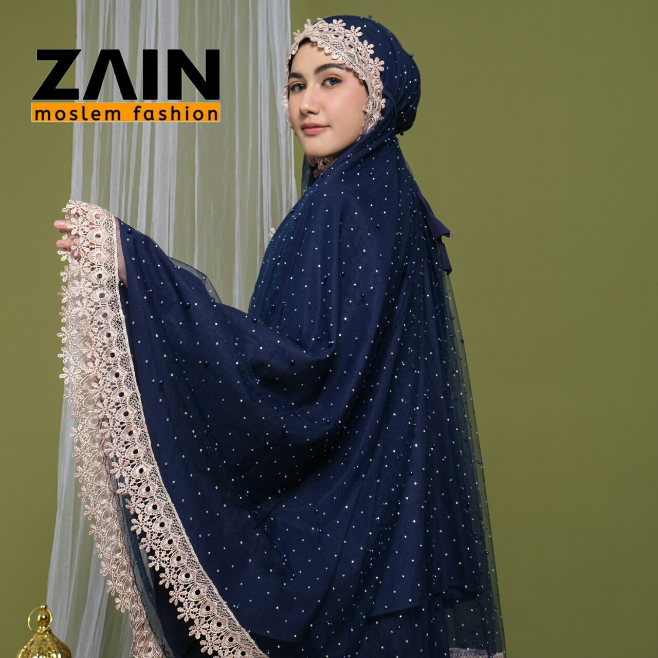 ZAIN - Mukena Dewasa Sprinkle Diamond Premium Jumbo Mewah