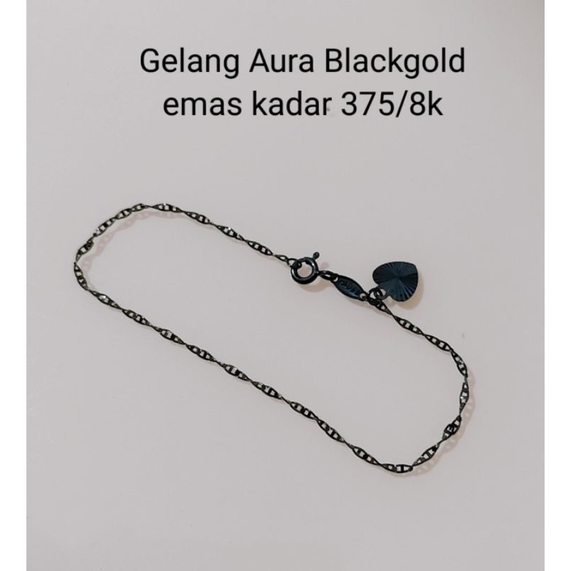 Gelang emas tangan AURA U B S kadar 375/8k (ready blackgold)