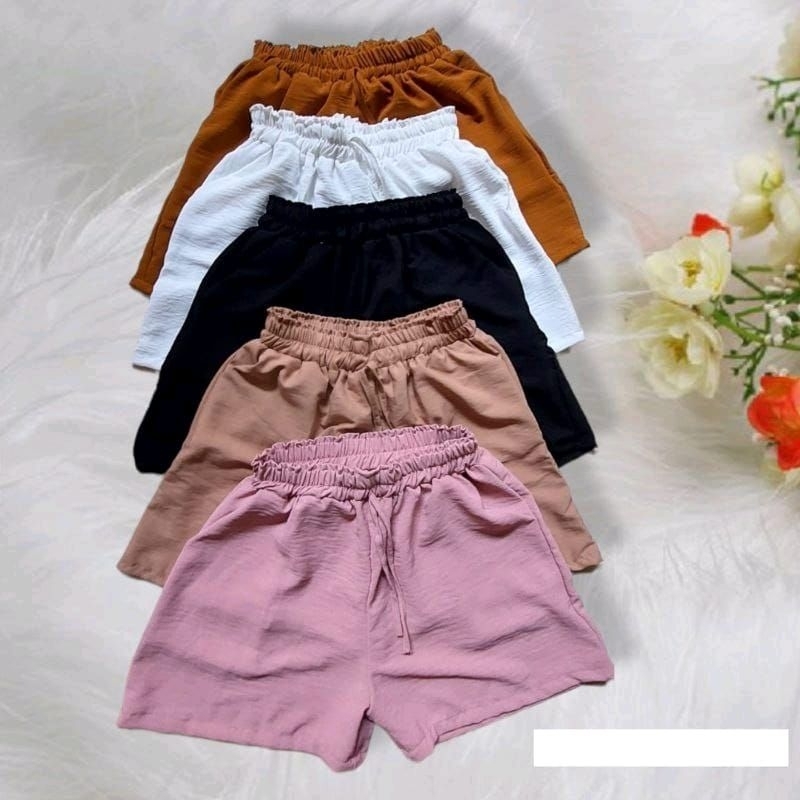 Hotpant Kulot Anak 3/4 Crinkle Allsize 4-6 tahun lucu murah adem celana pendek anak