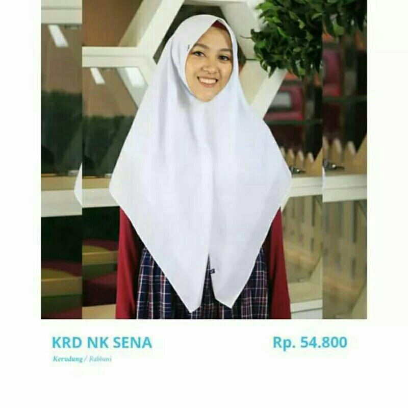 Kerudung Segiempat Instan Polos NK Sena Rabbani Ori