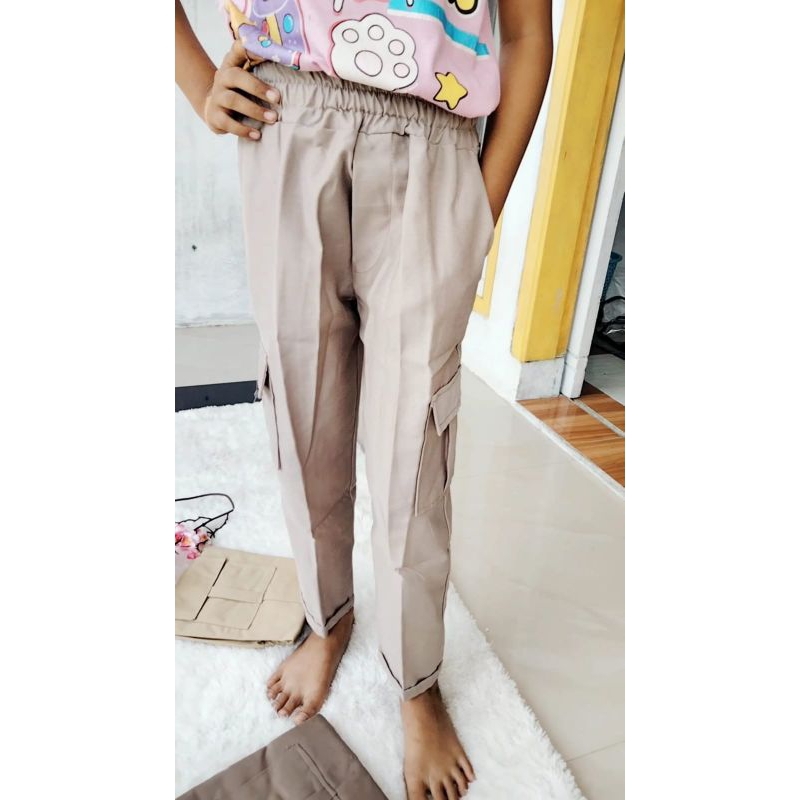 BAGGY PANTS CARGO ANAK PEREMPUAN 4-10 TAHUN / CELANA ANAK PEREMPUAN  CELANA CARGO ANAK  FASHION ANAK