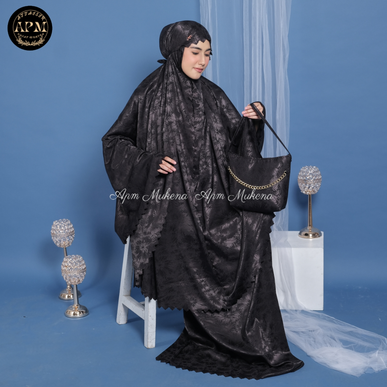 APM Mukena - Mukena Armani Silk Premium Jaguar 2 In 1 Motif Random Putri Salju Laser Cut