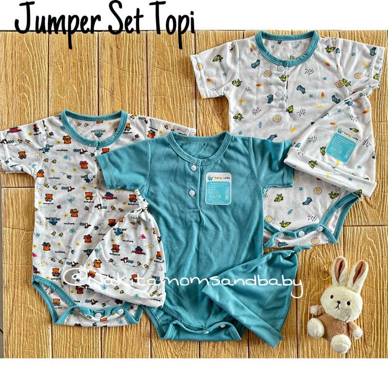 50pcs Paket Baju Bayi romper 3 Celana Bayi ,bedong,handuk,singlet Baru lahir, 3-6 dan 6-12 bulan Komplit Ekonomis buble gump series Promo 9.9