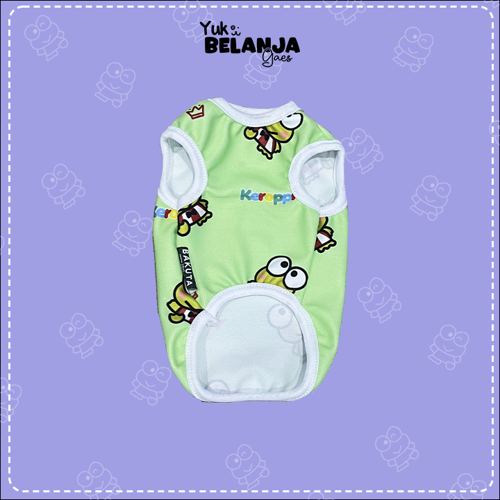 Baju Kucing Bahan Poliester Keroppi Tank Series Terlucu Baju Kucing anjing kelinci Lucu murah Size XS-XXL / Yuk Belanja Gaes!