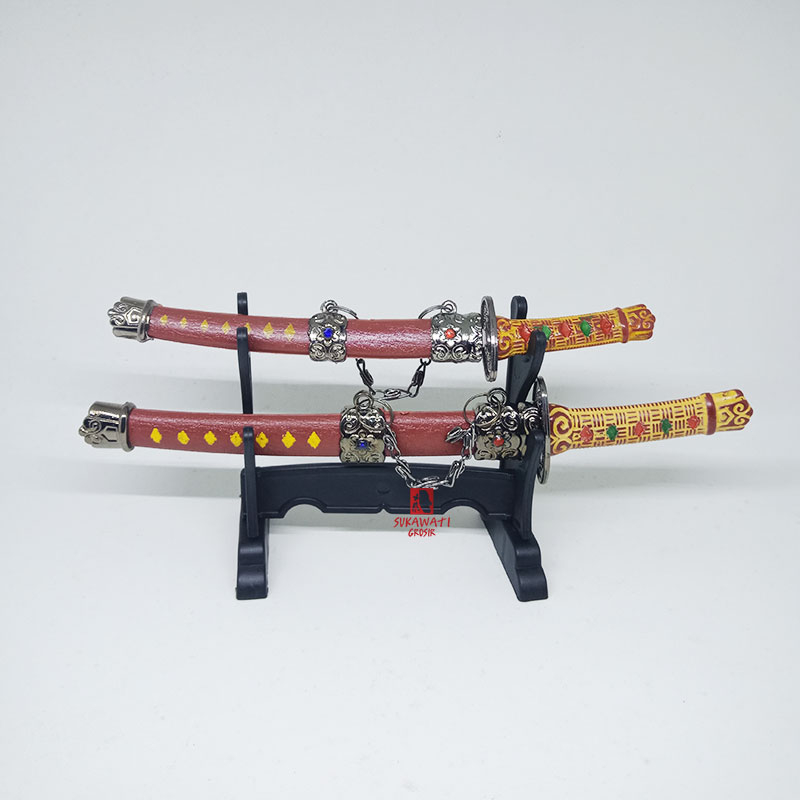 Pajangan Samurai Jepang - Klasik Mini Japanese Samurai Ninja Katana Stainless Steel