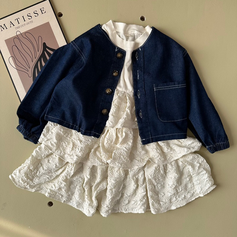 Erlysa set dress jeans anak