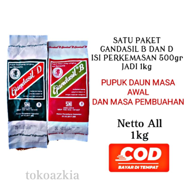 Gandasil B dan D Paket Hemat 1kg dari masa awal Tanam sapai Pembungaan