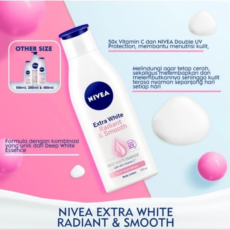 Nivea Extra White Radiant &amp; Smooth 200ml