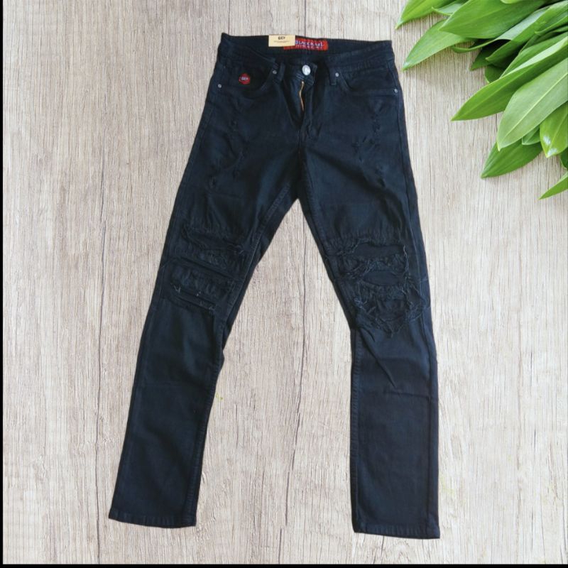 CELANA JEANS SOBEK RIPPED/ CELANA ROBEK LUTUT PRIA