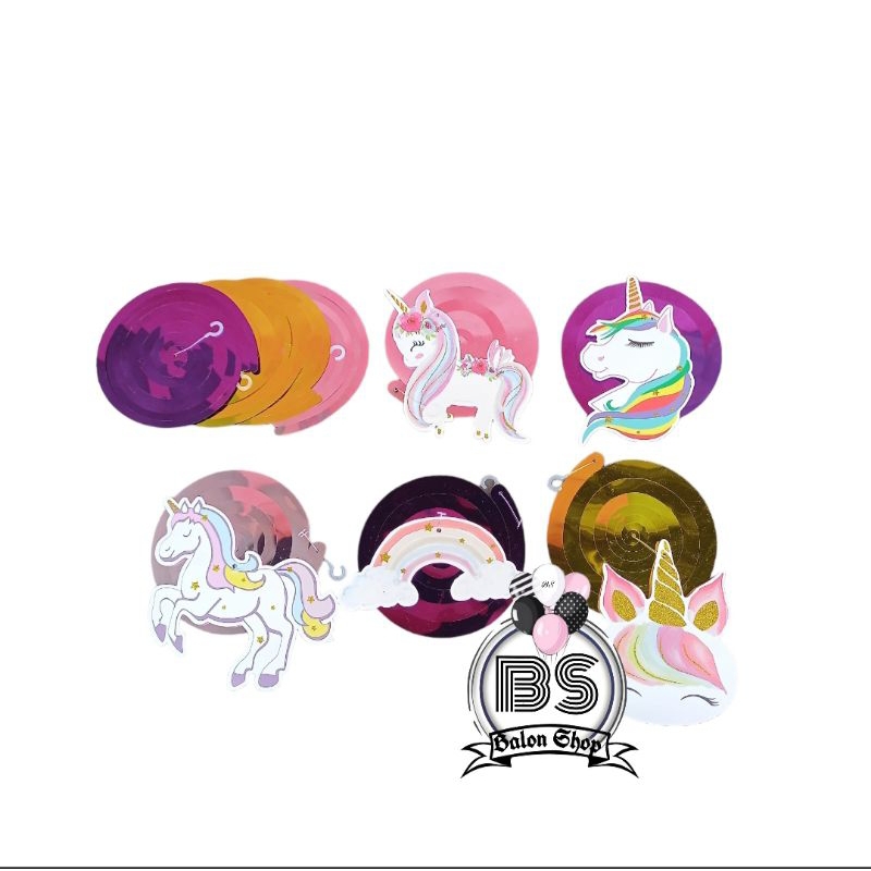 Dekorasi Unicorn / Spiral Unicorn / Dekorasi Ulang Tahun / Swirl Decorations