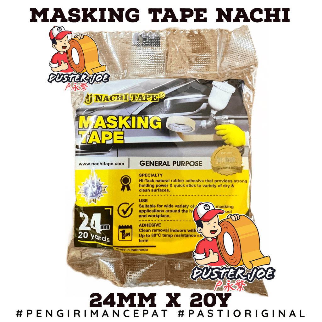 

Masking Tape Nachi 1 inch 24mm 20 YARD Lakban kertas PER 1 ROLL