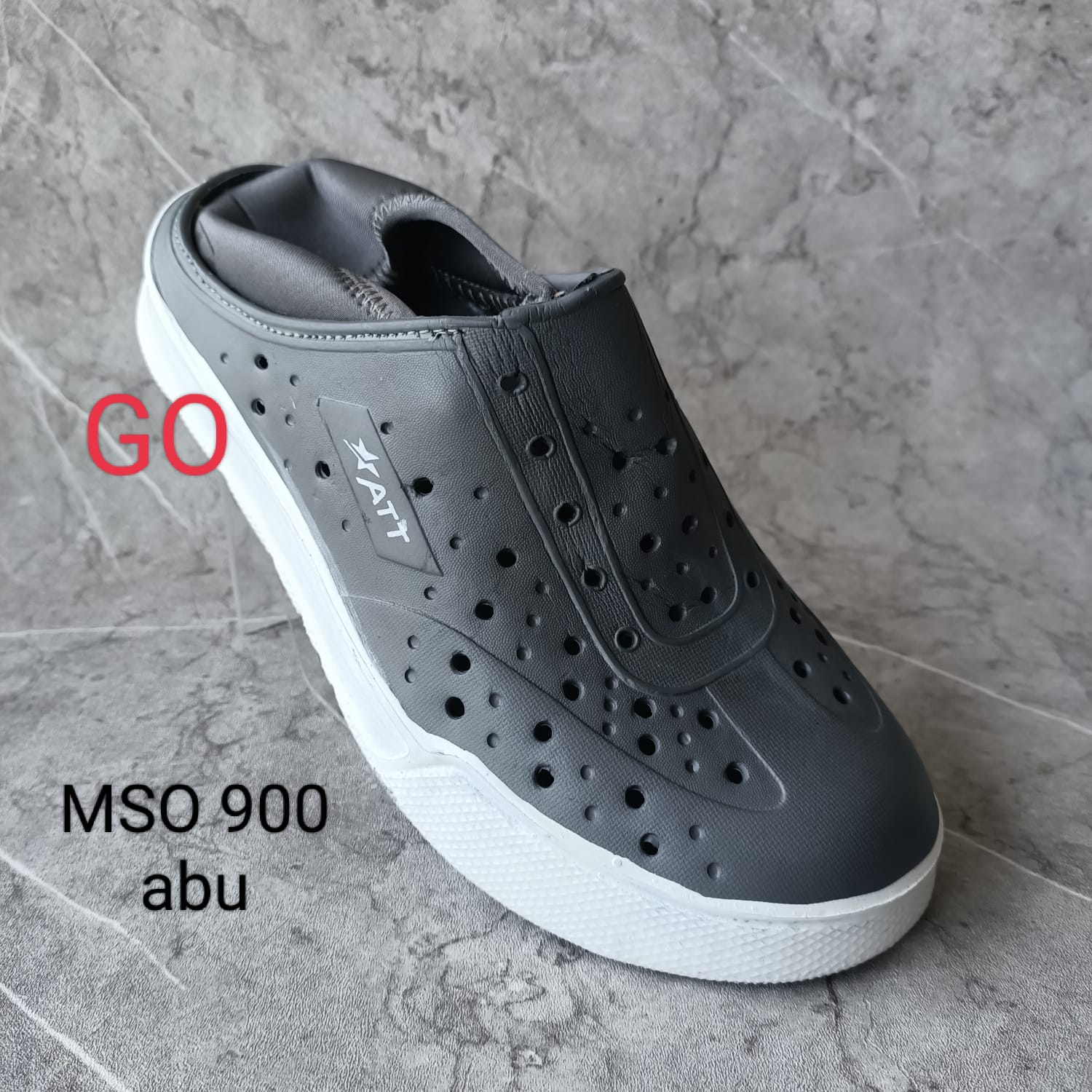 gos ATT MSO 900 Sepatu Pria Karet Anti air Murah Kombinasi Kain Lipat Slip On Ringan Anti Slip