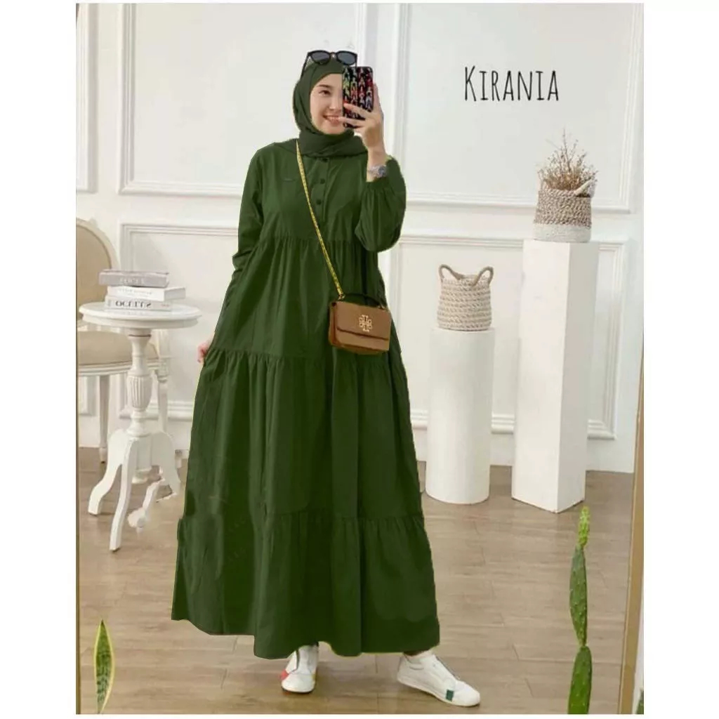 kirania dress/ kirania  gamis  premium katun//  gamis  Wanita fashion muslim/gamis wanita jumbo kekinian premium