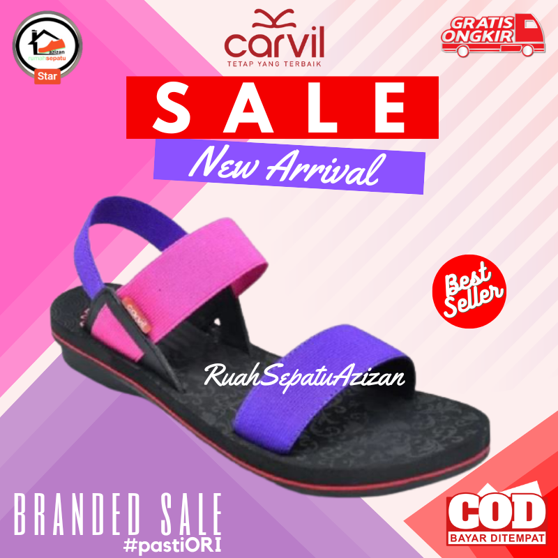 COD 8.8 CUCI GUDANG Carvil Tulip 01 | Sandal Tali Gunung Wanita | Sendal Tali Wanita Original CARVIL