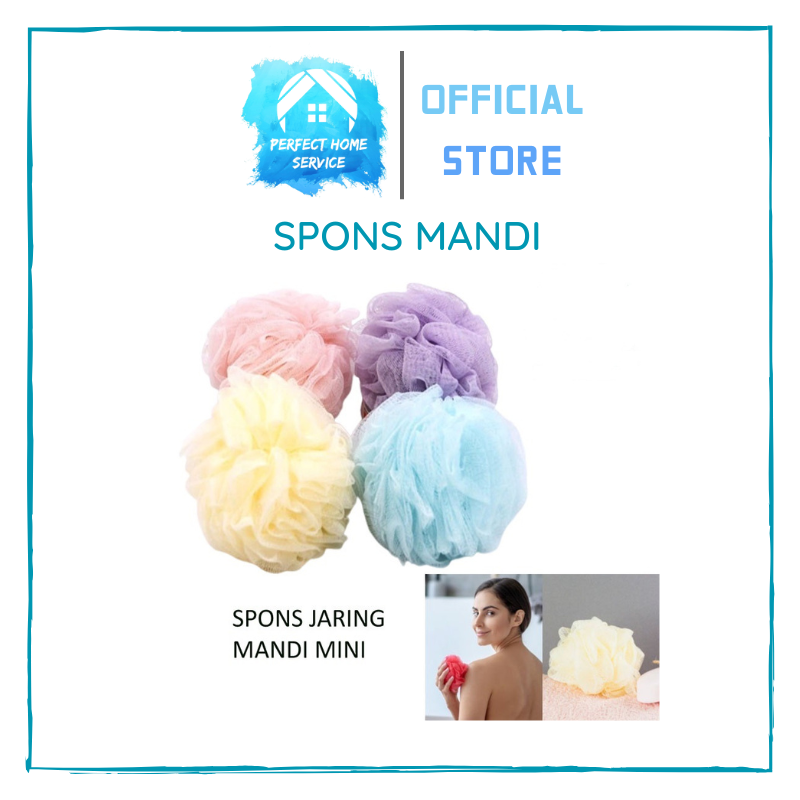 MINI SPONS MANDI WARNA WARNI - SHOWER PUFF BATH SPONGE [PERFECTHOME]