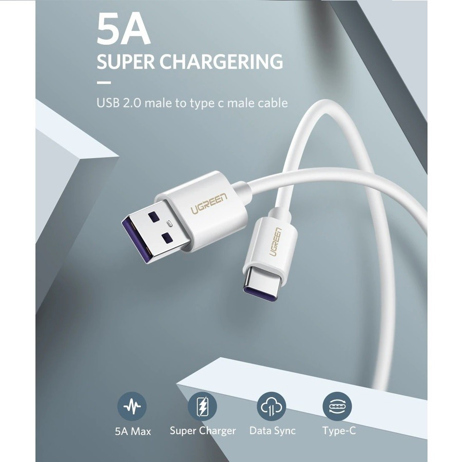 Ugreen Kabel Charger 5A Fast Charge USB to USB Type C 60725 / 60727 / 60774