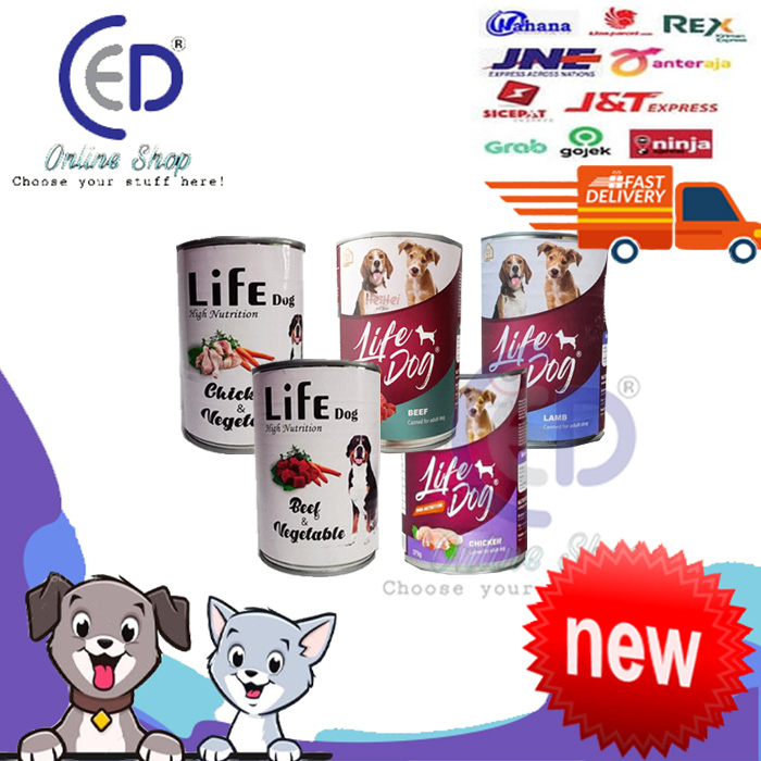 MAKANAN ANJING KALENG LIFE DOG 375GR ALL VARIAN