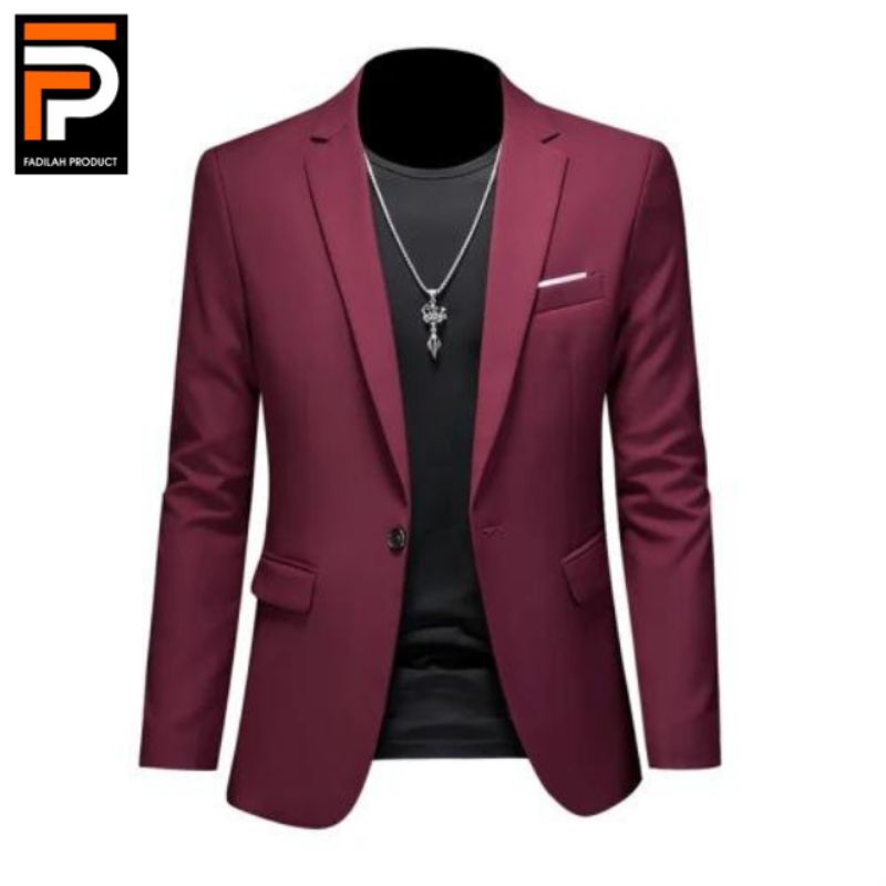 Jas Blazer Pria Formal Kancing Satu Slimfit