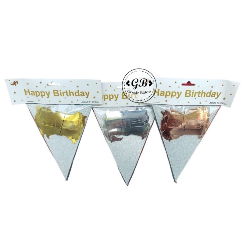 Banner Glitter Happy Birthday/ Banner Happy Birthday/ Banner Happy Birthday Glitter