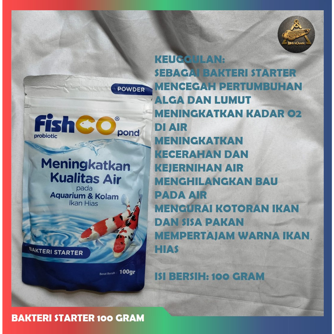 BAKTERI STARTER 100 GRAM BAKTERI BAIK PROBIOTIK PENJERNIH AIR AQUARIUM KOLAM FILTER AQUASCAPE MEDIA FILTRASI AIR