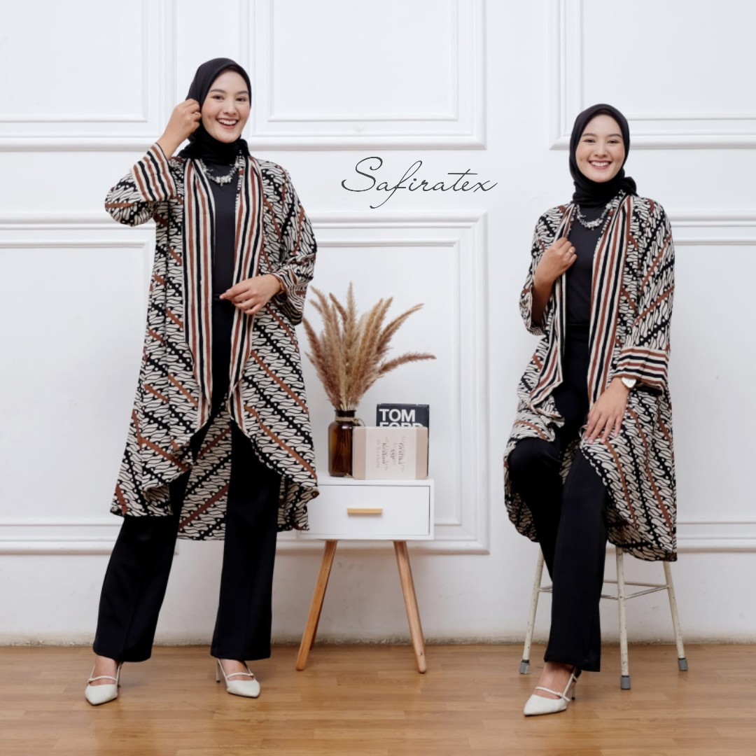 OUTER BLAZER PARIS BATIK SUPER PREMIUM LONGCARDY BATIK CARDIGAN SOGAN ORIGINAL