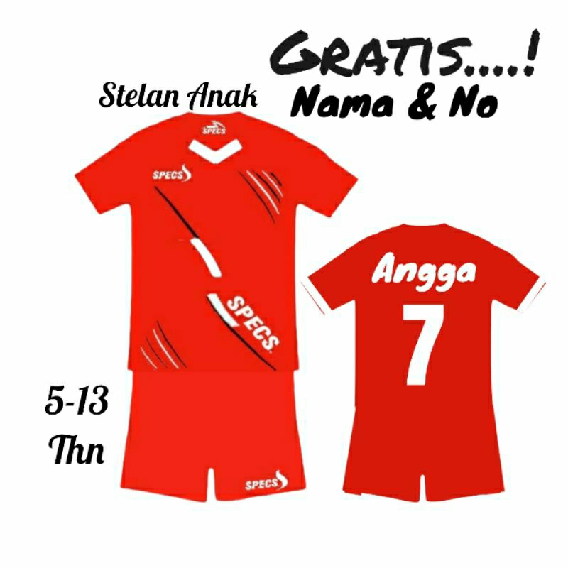 CUSTOM NAMA DAN NOMOR Baju Olahraga Anak Laki/Perempuan Kaos Bola Futsal Jersey Volly Baju Badminton Cewe Dan Cowo